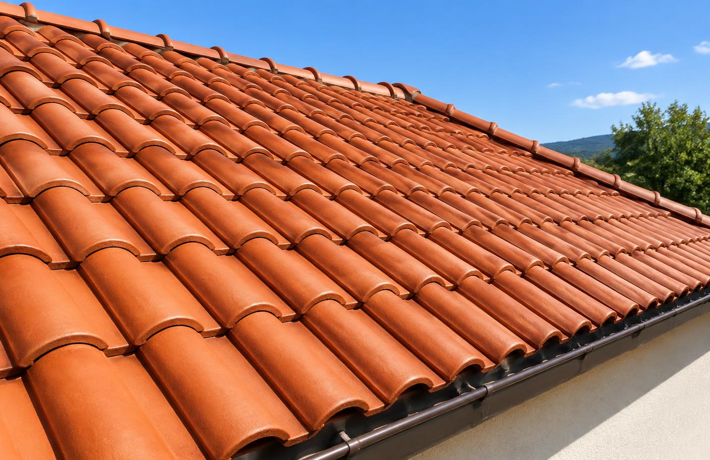Toiture en tuiles après démoussage