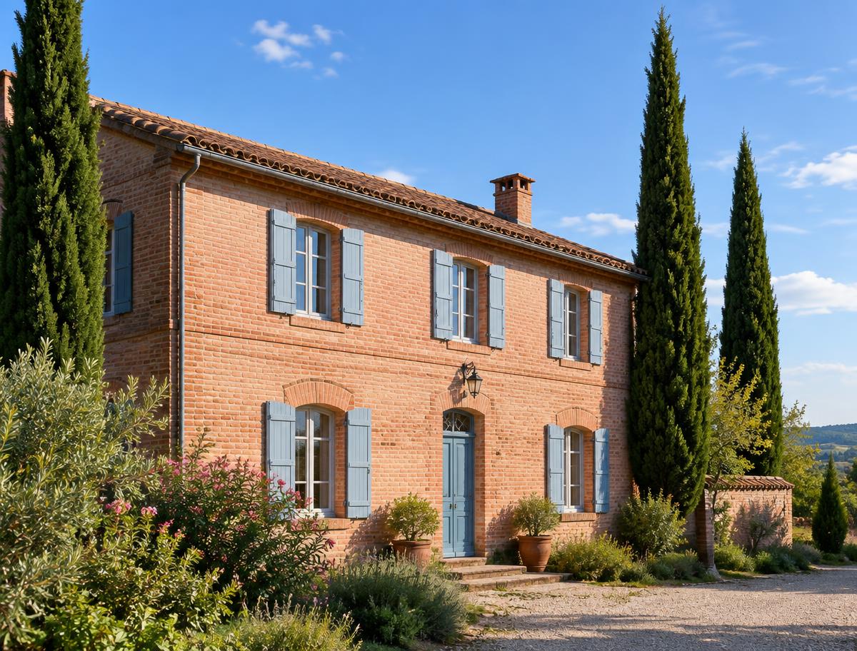 Façade en brique rose toulousaine